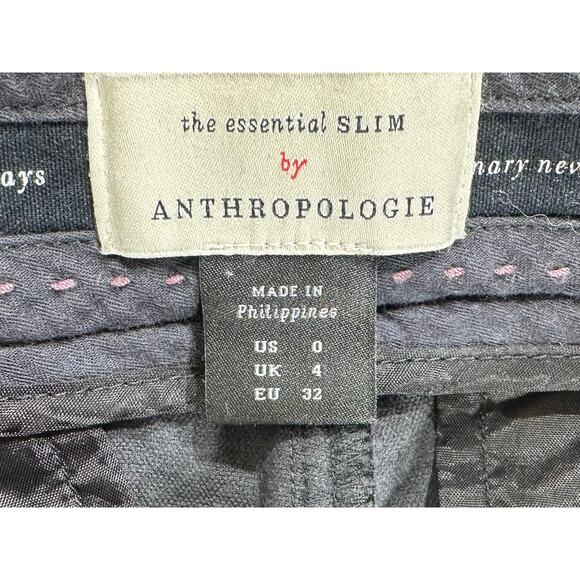 Anthropologie Velvet Ankle Pants The Essential Slim Size 0 (27x27) Black Skinny - Picture 5 of 11